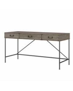 Kathy Ireland Home by Bush Furniture Ironworks 60inW Writing Desk with Drawers, Restored Gray, Standard Delivery