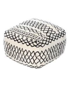 Anji Mountain Tyre Pouf Ottoman, Black/Ivory