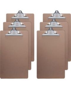 Business Source Hardboard Clipboard - 9in x 15 1/2in - Hardboard - Brown - 6 / Bundle