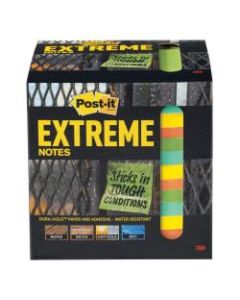 Post-it Notes Extreme Notes, 3in x 3in, Mixed Colors, Pack Of 12 Pads