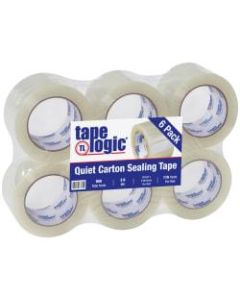 Tape Logic Quiet Carton-Sealing Tape, 3in Core, 2.6-Mil, 3in x 110 Yd., Clear, Pack Of 6