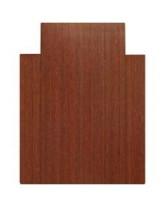 Anji Mountain Bamboo Roll-Up Chair Mat, 36in x 48in, 1/4in-Thick, 9 1/4in Tongue, Dark Cherry