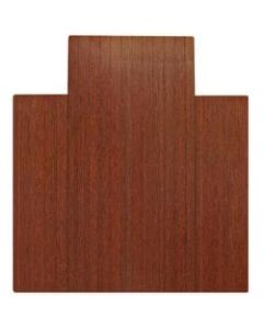 Anji Mountain Bamboo Roll-Up Chair Mat, 44in x 52in, 1/4in-Thick, 9 1/4in Tongue, Dark Cherry