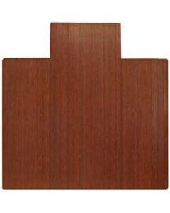 Anji Mountain Bamboo Roll-Up Chair Mat, 55in x 57in, 1/4in-Thick, 9 1/4in Tongue, Dark Cherry
