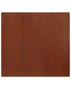 Anji Mountain Bamboo Roll-Up Chair Mat, 48in x 52in, 1/4in-Thick, Dark Cherry