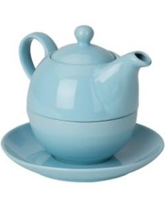 Mind Reader Individual Tea Set, 4-5/8inH x 6-7/16inW x 4-3/8inD, Blue