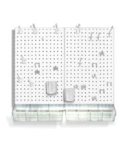 Azar Displays 70-Piece Pegboard Organizer Kits, White
