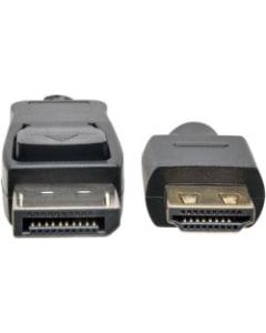 Tripp Lite DisplayPort to HDMI Adapter Cable Active DP 1.2a to HDMI 4K 12ft - 12 ft - 1 x HDMI Male Digital Audio/Video - 1 x DisplayPort Male Digital Audio/Video - Gold Plated Connector - Gold Plated Contact - Black