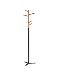 Southern Enterprises Staycee Wooden Hall Tree, 70inH x 15inW x 15inD, Black/Natural