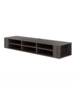 South Shore City Life 66in Wide Wall Mounted Media Console, Gray Maple