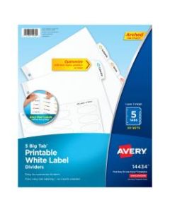 Avery Big Tab Printable Label Dividers, Easy Peel, 5 Tabs, Pack Of 20 Sets