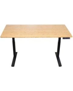 Uncaged Ergonomics Rise Up - Electric Adjustable Height Standing Desk - Natural Bamboo Rectangle Top - 60in Table Top Width x 30in Table Top Depth x 1in Table Top Thickness - 51.60in Height x 71in Width