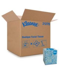 Kleenex 2-Ply Facial Tissues, FSC Certified, White, 95 Tissues Per Box, Case Of 36 Upright Boxes