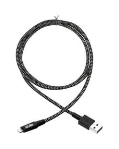 Tripp Lite Heavy Duty Lightning to USB Sync/Charge Cable Apple iPhone iPad 10ft - First End: 1 x Type A Male USB - Second End: 1 x 8-pin Lightning Male Proprietary Connector - 60 MB/s - MFI - Black, White