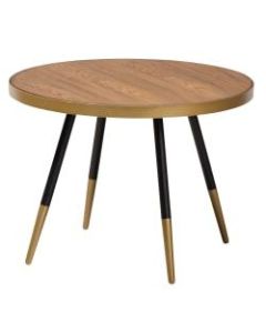 Baxton Studio Modern Coffee Table, 17-3/4inH x 24inW x 24inD, Black/Gold/Walnut
