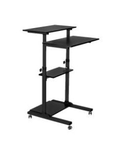 Mount-It! MI-7940B Mobile Stand-Up Desk, 30-1/2inH x 37inW x 4-1/4inD, Black