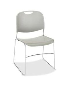 Lorell Plastic Stacking Chair, Gray, Set Of 4