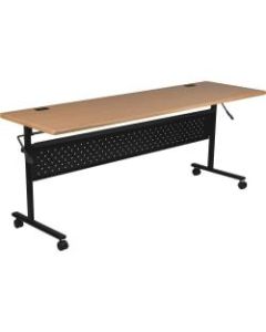 Lorell Shift Series Mobile Flipper Training Table, 72inW, Teak