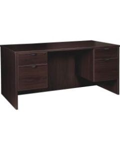 Lorell Prominence 79000 Series Double 3/4 Pedestal Desk, 60inW x 30inD, Espresso