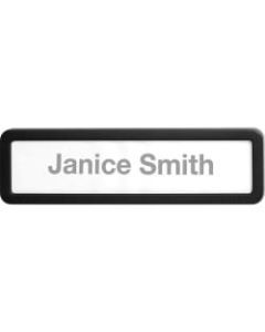 Lorell Recycled Plastic Cubicle Nameplate - 1 Each - 0.9in Width x 2.7in Height - Plastic - Black