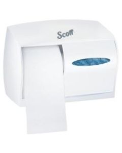 Kimberly-Clark Coreless Double-Roll Bathroom Tissue Dispenser, 12 1/8in x 9in x 6 7/8in, White