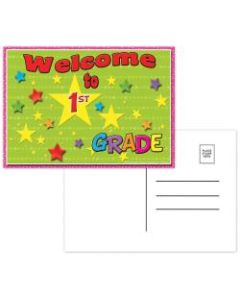 Top Notch Teacher Products Welcome To 1st Grade Postcards, 4 1/2in x 6in, Multicolor, 30 Postcards Per Pack, Bundle Of 12 Packs