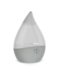 Crane Droplet Ultrasonic Cool Mist Humidifier, 0.5 Gallons, 6 3/4in x 6 3/4in x 10 1/2in, Gray