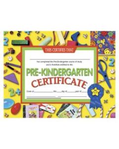 Hayes Pre-Kindergarten Certificates, 8 1/2in x 11in, Multicolor, 30 Certificates Per Pack, Bundle Of 6 Packs