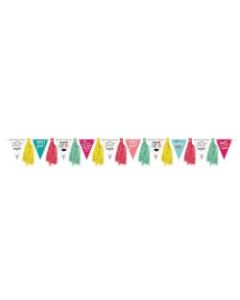 Amscan Yay Grad Glitter Pennant And Tassel Garlands, 12in x 10ft, Multicolor, Pack Of 2 Garlands