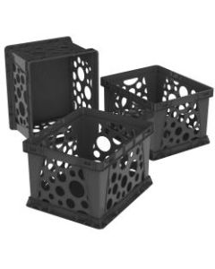 Storex Standard File Crates, Medium Size, Black, Pack Of 3