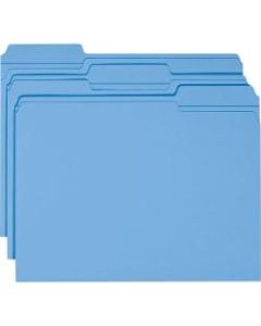 Smead Color File Folders, With Reinforced Tabs, Letter Size, 1/3 Cut, Blue, Box Of 100