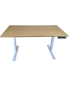 Uncaged Ergonomics Rise Up - Electric Adjustable Height Standing Desk - Natural Bamboo Rectangle Top - 60in Table Top Width x 30in Table Top Depth x 1in Table Top Thickness - 51.60in Height