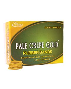 Alliance Pale Crepe Gold Rubber Bands In 1/4-Lb Box, #12, 1 3/4in x 1/16in, Box Of 963