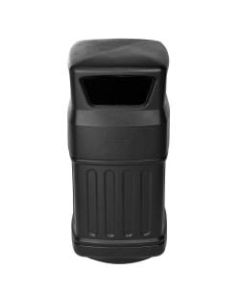 Alpine 16-Gallon Outdoor Commercial Trash Can, Dome Lid, Black