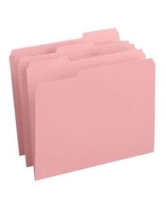 Smead Color File Folders, With Reinforced Tabs, Letter Size, 1/3 Cut, Pink, Box Of 100