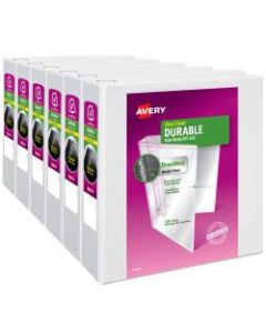 Avery 4in Durable View Binder - DuraHinge - 4in EZD One Touch Rings - 4in Binder Capacity - Letter - 8 1/2in x 11in Sheet Size - 780 Sheet Capacity - 3 x D-Ring Fastener(s) - 4 Internal Pocket(s) - Poly - White