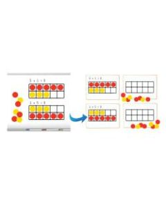 Dowling Magnets Ten Frames Magnet Math Set, 15in x 6 3/16in, Assorted, Grade 2 - Grade 7