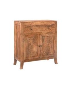 Powell Herschler 2-Door Cabinet, 36inH x 34inW x 14-3/4inD, Antique Brown