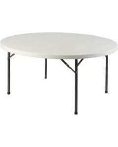 Lorell Banquet Folding Table - Round Top x 60in Table Top Diameter - 29.3in Height - Platinum/Gray