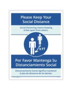 ComplyRight Coronavirus And Health Safety Posting Notices, Keep Your Social Distance, English, 8-1/2in x 11in, Set Of 3 Notices