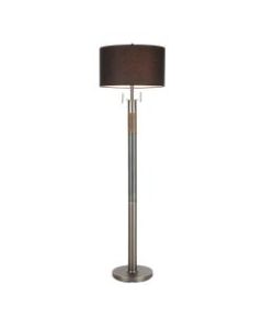 LumiSource Trophy Floor Lamp, 62inH, Black Shade/Gunmetal Base
