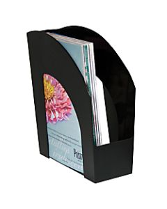 Office Depot Brand Arched Plastic Magazine File, 8 1/2in x 11in, Black