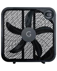 Genesis 3-Speed Box Fan With Max Cooling Technology, 20in, Black