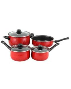 Gibson Home Casselman 7-Piece Cookware Set, Red