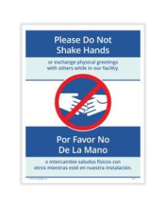 ComplyRight Coronavirus And Health Safety Posting Notice, Please Do Not Shake Hands, English, 8-1/2in x 11in