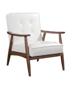 Zuo Modern Rocky Arm Chair, White/Walnut