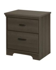 South Shore Versa 2-Drawer Nightstand, 22-1/4inH x 23inW x 17-3/4inD, Gray Maple