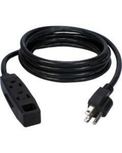 QVS 5-Pack 3-Outlet 3-Prong 10ft Power Extension Cord - NEMA 5-15P - 3 x NEMA 5-15R - 10 ft Cord - 13 A Current - 125 V AC Voltage - 1625 W - Wall Mountable - Black