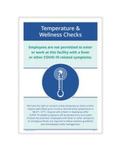 ComplyRight Corona Virus And Health Safety Poster, Temperature And Wellness Checks, English, 10in x 14in