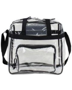 Eastsport Clear Stadium Tote Bag, 12inH x 12inW x 6inD, Black
